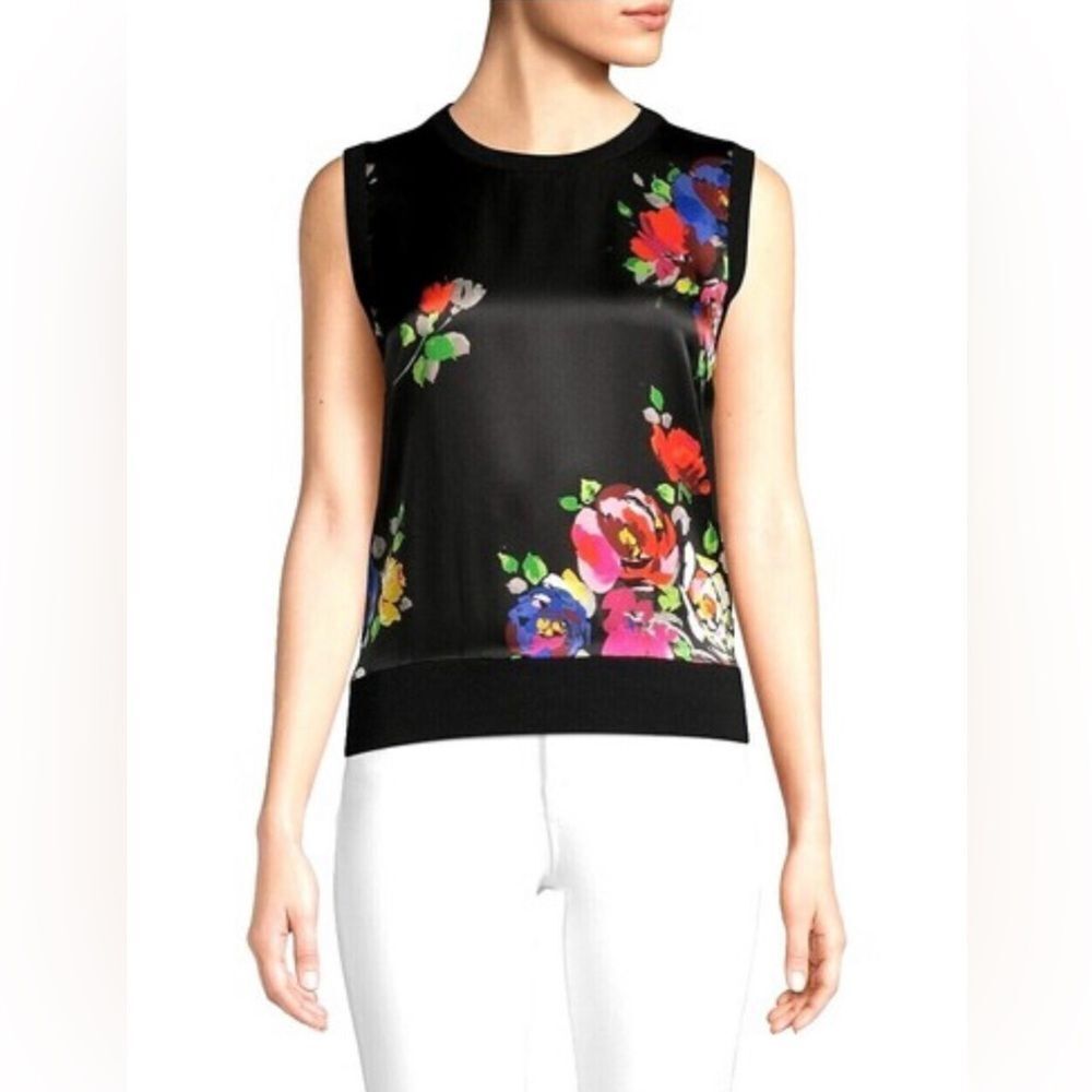 kate spade Black Floral Sleeveless Blouse, S